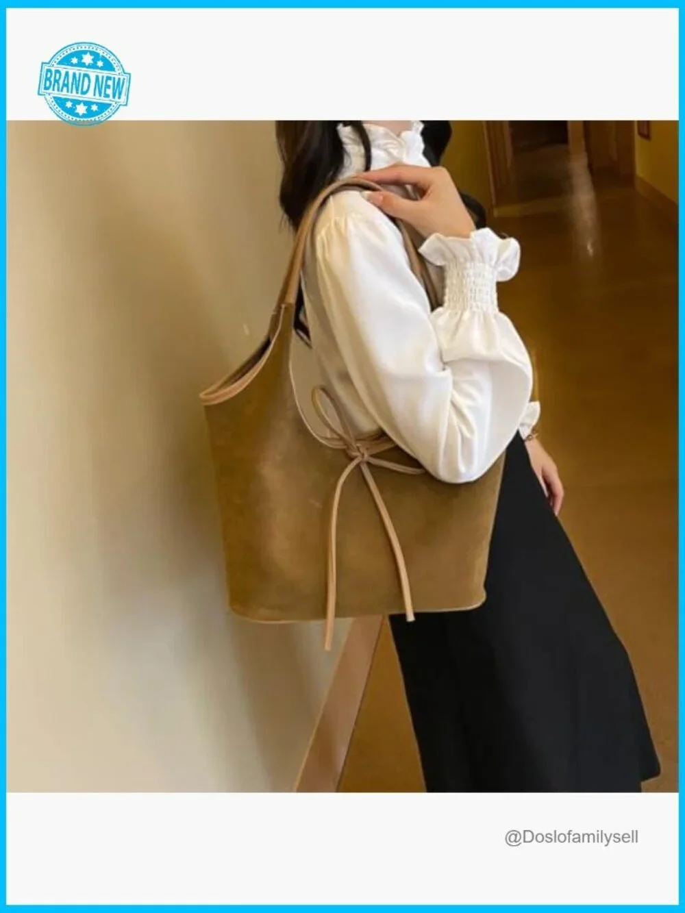 Tote Bag Hobo Handbag Faux Suede Shoulder Purse Crossbody Work Bag